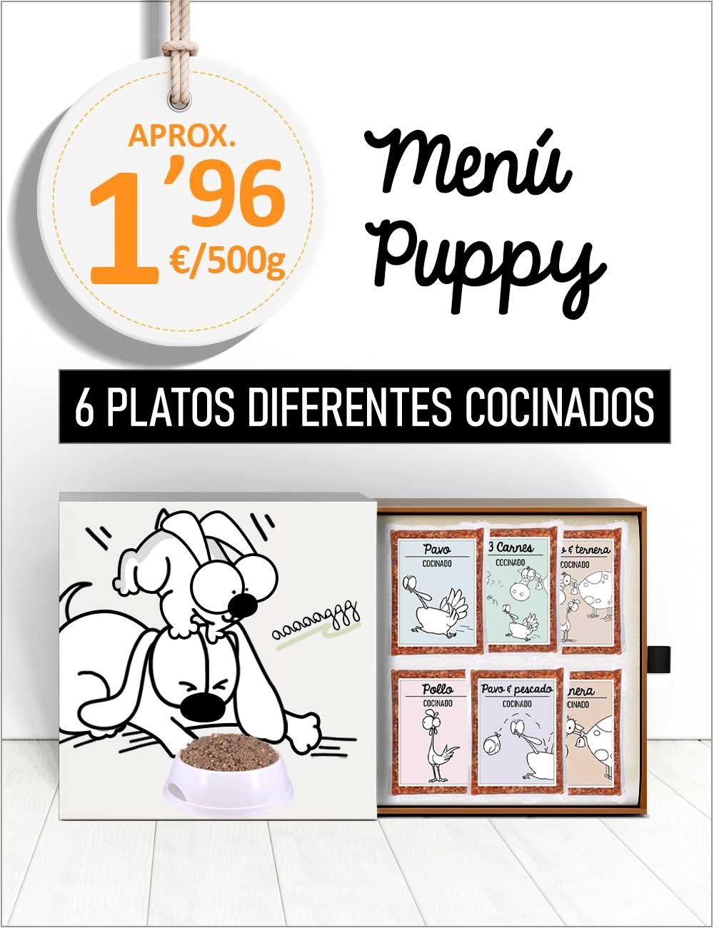 Menú Cachorros COCINADO de 5 a 10kg GUAU AND CAT - 1